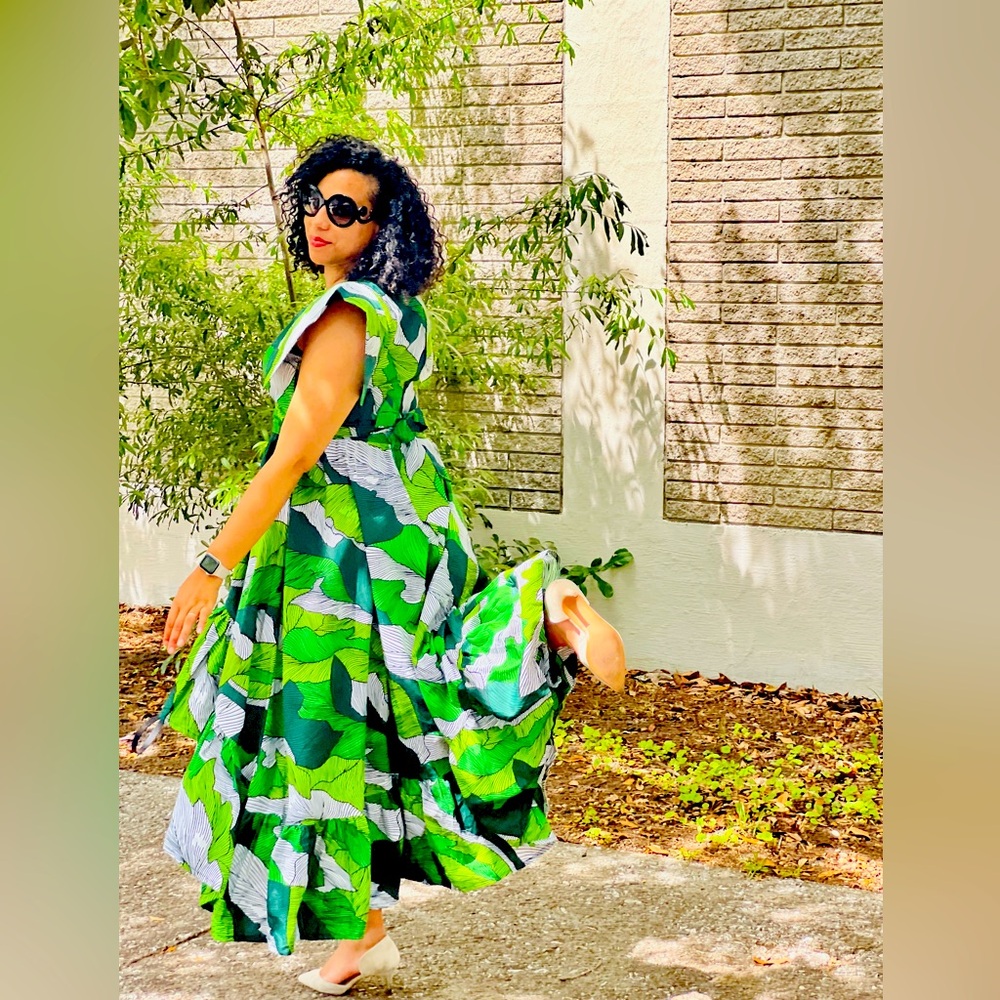 Elegant Boho African Print Women’s Dress.